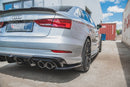 Maxton Design Heck Ansatz Flaps Diffusor V.2 für Audi S3 Limousine 8V Facelift schwarz matt - Beast Performance Fahrzeugtechnik OHG